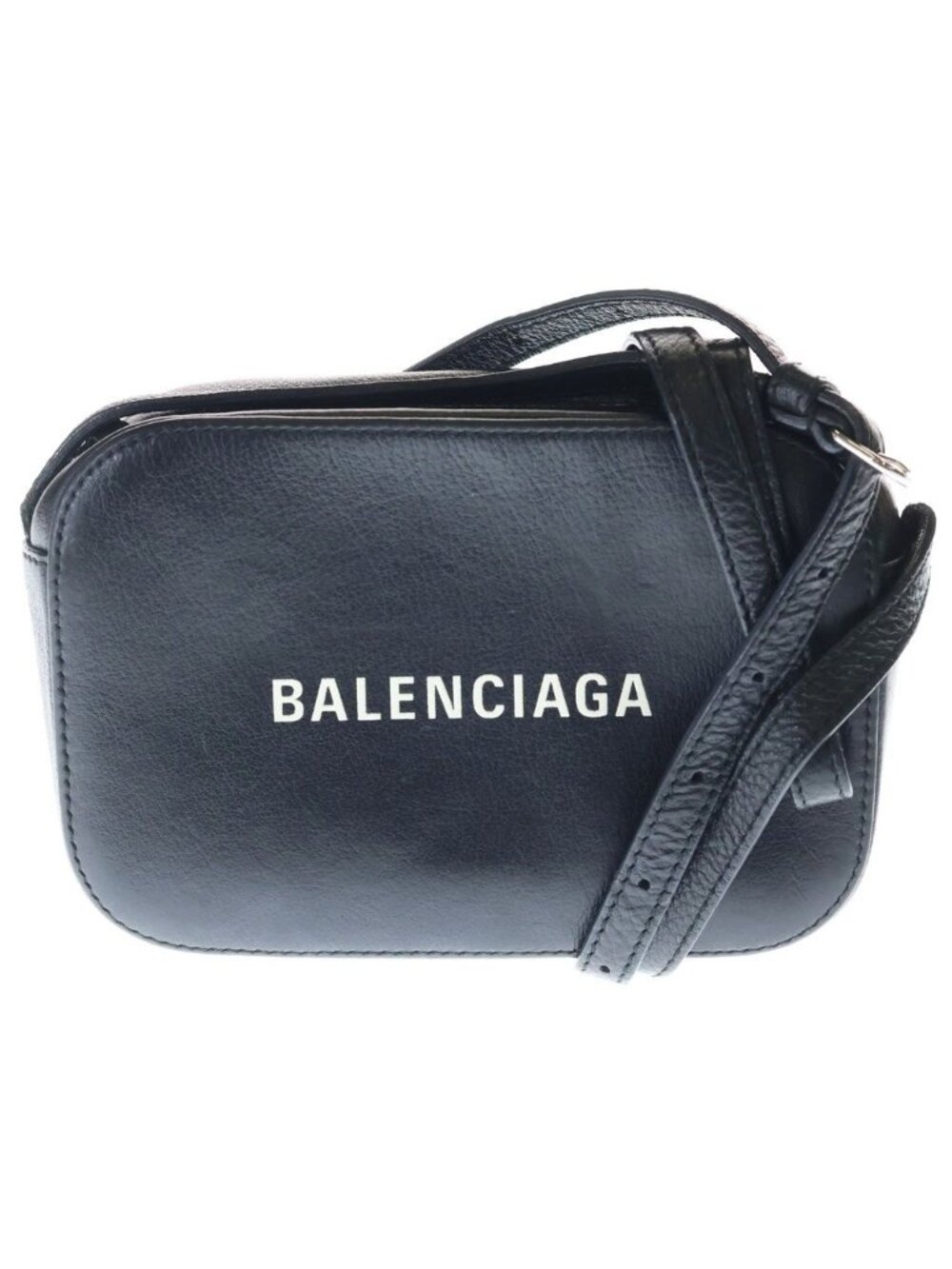 Balenciaga Everyday Leather Camera Shoulder Bag Black